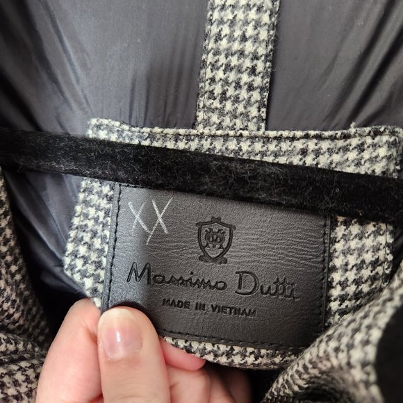 MASSIMO DUTTI Wool Houndstooth Jacquard Puffer Coat - Picture 4 of 9